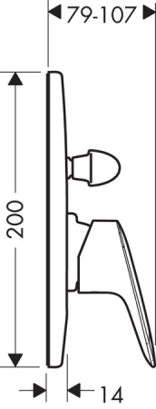 Смеситель для ванны hansgrohe Logis скрытого монтажа, в комплекте с монтажной частью 71409000, хром