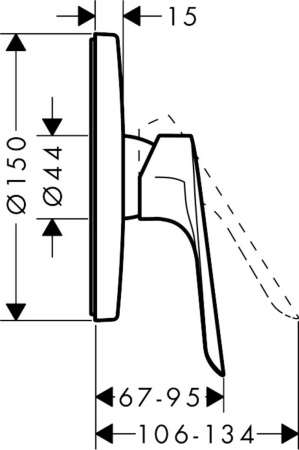 Внешняя часть смесителя для душа hansgrohe Logis E, скрытого монтажа 71603000, хром