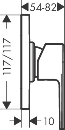 Внешняя часть смесителя для душа hansgrohe Vernis Shape скрытого монтажа 71658000, хром