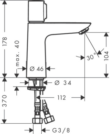 Смеситель для раковины hansgrohe Talis Select E 110, без сливного гарнитура 71751000, хром