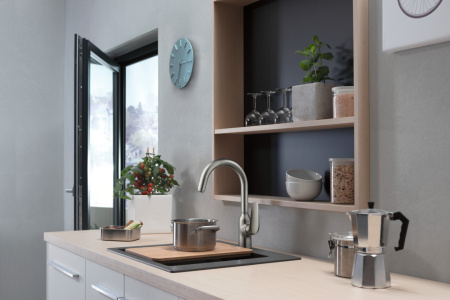 Смеситель для кухонной мойки hansgrohe Focus M42 220, 1jet 71802800, под сталь