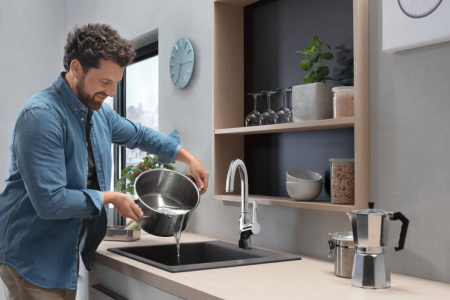 Смеситель для кухонной мойки hansgrohe Focus M43 220, с поворотным изливом 71812000, хром