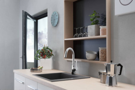 Смеситель для кухонной мойки hansgrohe Focus M43 220, с поворотным изливом 71812000, хром