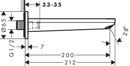 Излив для ванны hansgrohe Rebris S 72430670, матовый черный