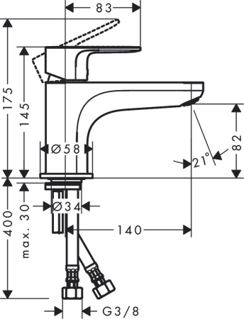 Смеситель для ванны hansgrohe Rebris S Monotrou на край ванны, 2 режима расхода воды 72434000, хром