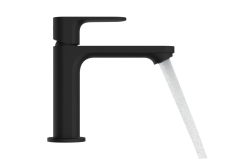 Смеситель для раковины hansgrohe Rebris E 110, со сливным гарнитуром 72557670, матовый черный