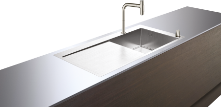 Кухонная комбинация hansgrohe C71-F450-07 врезная с левым крылом 43205800, под сталь