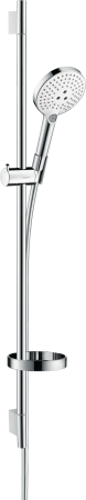 Душевой гарнитур hansgrohe Raindance Select S 120 3jet со штангой 90 см и мыльницей 26631400, белый/хром