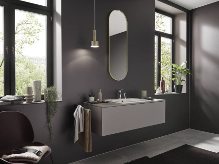 Смеситель для раковины hansgrohe Vernis Blend 100, со сливным гарнитуром 71551000/U, хром, уцененный товар