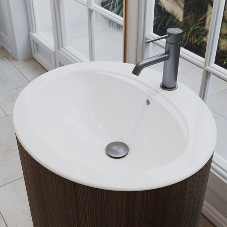 Смеситель для раковины Aqueduto CANO M-size CAN0245, оружейная сталь