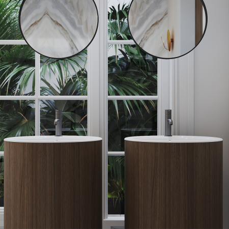 Смеситель для раковины Aqueduto CANO M-size CAN0245, оружейная сталь