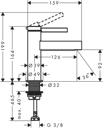 Кран для холодной воды hansgrohe Finoris 100, без сливного гарнитура 76013700, матовый белый