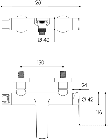 Смеситель для ванны Aqueduto LINHA LIN0645, оружейная сталь