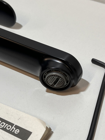 Смеситель для раковины hansgrohe Rebris S 240 CoolStart, со сливным гарнитуром 72580670/U1, матовый черный, уцененный товар
