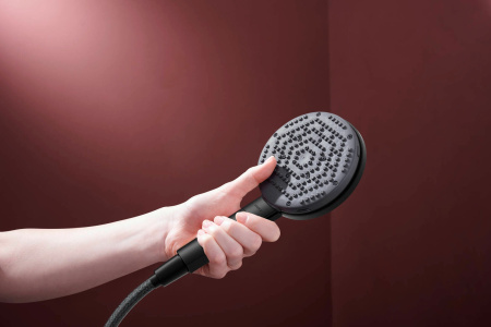 Душевой гарнитур hansgrohe Raindance Alive Select S 125, 3 струи, со штангой Unica E Puro 65 см, 24600670, матовый черный