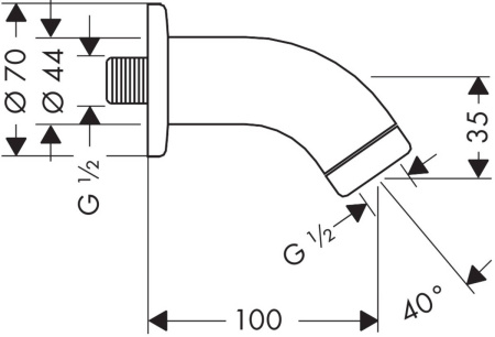 Душевой кронштейн hansgrohe настенный 100 мм 27438000, хром