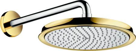Верхний душ hansgrohe Raindance Classic 270 1jet с настенным кронштейном 27424090, хром/под золото