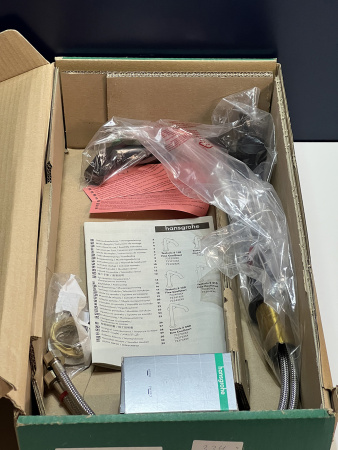 Смеситель для раковины hansgrohe Tecturis S 240 Fine, CoolStart, EcoSmart+, cо сливным гарнитуром Push-Open, 73370670/U, матовый черный, уцененный товар