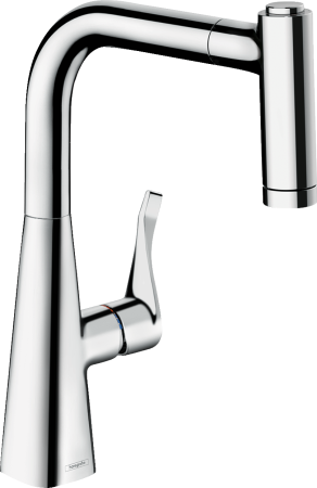 Смеситель для кухонной мойки hansgrohe Metris M71 220, с вытяжным душем 2jet, sBox, Eco 73823000, хром