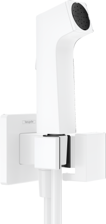 Гигиенический душ hansgrohe 1jet E с запорным вентилем, держателем и шлангом 125 см, для холодной воды 29231700, матовый белый
