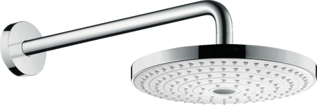 Верхний душ hansgrohe Raindance Select S 240 2jet EcoSmart с настенным кронштейном 26470400, белый/хром