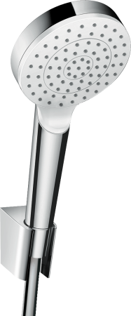 Душевой набор hansgrohe Crometta 100 1jet EcoSmart с держателем и шлангом 160 см 26569400, белый/хром