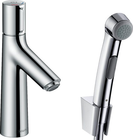 Смеситель для раковины hansgrohe Talis Select S со сливным гарнитуром и гигиеническим душем 72291000, хром
