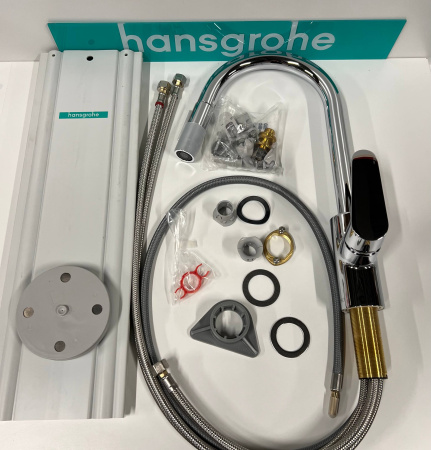 Смеситель для кухонной мойки hansgrohe Focus M41 240, с вытяжным душем 2jet, sBox 73880000/U, хром, уцененный товар