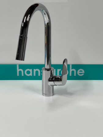 Смеситель для кухонной мойки hansgrohe Focus M41 240, с вытяжным душем 2jet, sBox 73880000/U, хром, уцененный товар