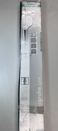 Душевой гарнитур hansgrohe Croma Select E 110 3jet Multi со штангой 90 см 26590400/U, белый/хром, уцененный товар
