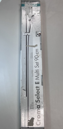 Душевой гарнитур hansgrohe Croma Select E 110 3jet Multi со штангой 90 см 26590400/U, белый/хром, уцененный товар