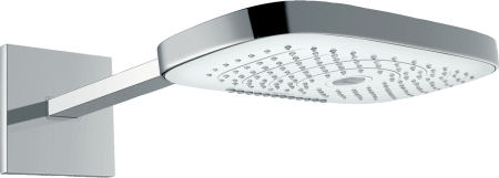 Верхний душ hansgrohe Raindance Select E 300 3jet с настенным кронштейном скрытого монтажа 26468400, белый/хром
