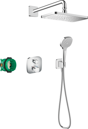 Душевая система hansgrohe Croma E 280 1jet скрытого монтажа с термостатом Ecostat E 27953000, хром
