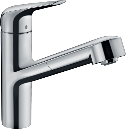 Смеситель для кухонной мойки hansgrohe Focus M42 150, с вытяжным изливом 1jet 71814000, хром