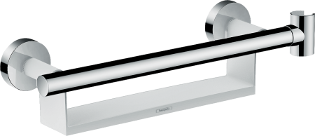 Поручень hansgrohe Unica Comfort с полочкой и держателем для душа 26328400, белый/хром