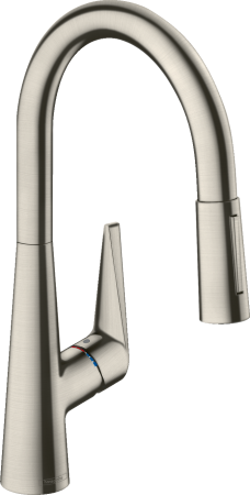 Смеситель для кухонной мойки hansgrohe Talis M51 200, с вытяжным душем 2jet 72813800, под сталь
