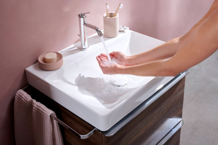 Cмеситель для раковины hansgrohe Tecturis S 110 EcoSmart+, с донным клапаном, 73310000, хром