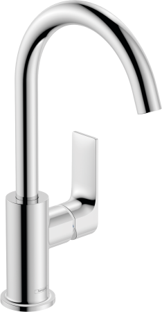 Смеситель для раковины hansgrohe Rebris E 210, с поворотным изливом, со сливным гарнитуром 72576000, хром