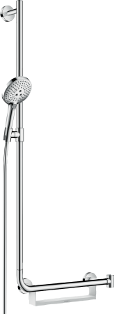Душевой гарнитур hansgrohe Raindance Select S 120 3jet EcoSmart со штангой 110 см, левосторонний 26325000, хром