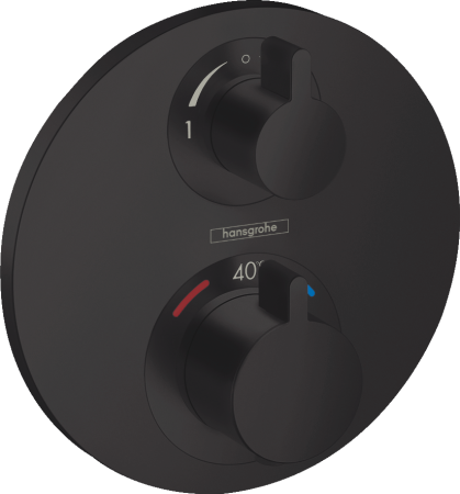 Внешняя часть термостата для душа hansgrohe Ecostat S скрытого монтажа на 2 потребителя 15758670, матовый черный