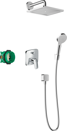 Душевая система hansgrohe Crometta E 240 1jet скрытого монтажа со смесителем 27957000, хром