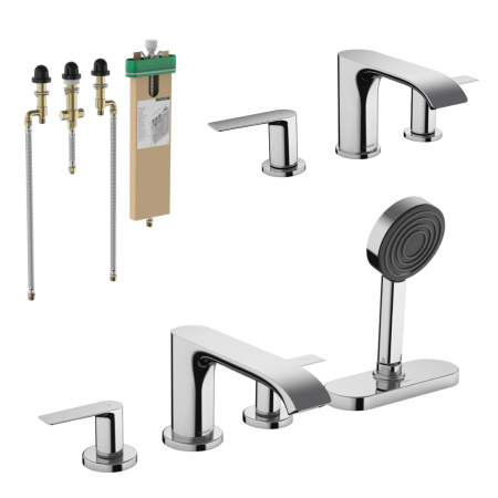 Готовый набор для ванны скрытого монтажа hansgrohe Vivenis со смесителем для раковины HG-PR37, хром