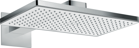 Верхний душ hansgrohe Rainmaker Select 460 1jet EcoSmart с настенным кронштейном 24013400, белый/хром
