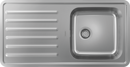 Кухонная мойка hansgrohe S41 S4111-F400 врезная с крылом 43341800, нержавеющая сталь