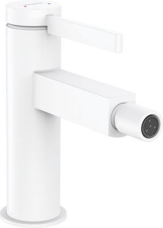 Смеситель для биде hansgrohe Finoris со сливным клапаном Push-Open 76200700, матовый белый