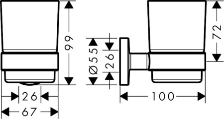 Стакан для зубных щеток hansgrohe Logis Universal 41718000, хром