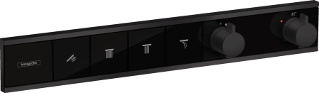 Внешняя часть термостата для душа hansgrohe RainSelect скрытого монтажа на 4 потребителя 15382670, матовый черный