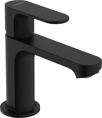 Смеситель для раковины hansgrohe Rebris S 80 CoolStart, со сливным гарнитуром 72586670, матовый черный
