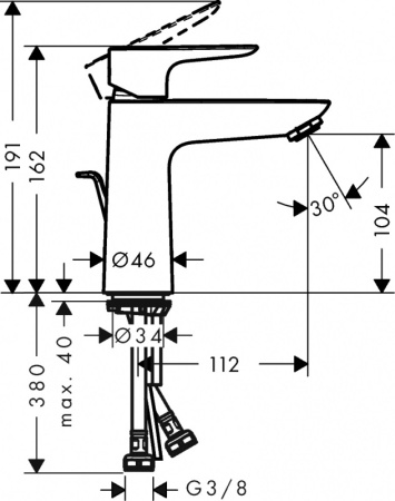 Смеситель для раковины hansgrohe Talis E 110, 71712700, матовый белый