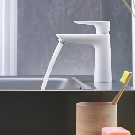 Смеситель для раковины hansgrohe Talis E 110, 71712700, матовый белый